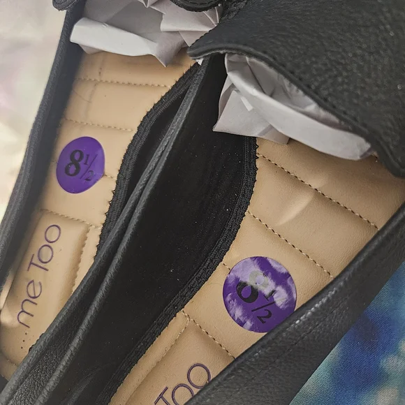 Me Too Leather Women's Classic Black Flats 8.5 NWT - Picture 3 of 6